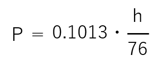 P=0.1013・h/76